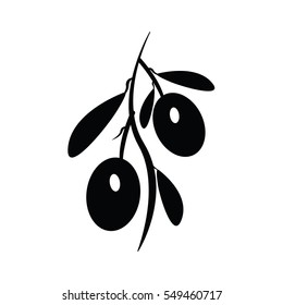 Olive silhouette vector. Simple olive icon illustration, editable elements, can be used in logo design