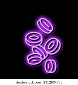 olive slice food cut neon light sign vector. olive slice food cut illustration