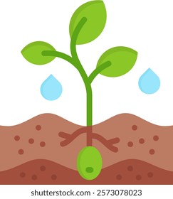 Olive Sprout Icon Flat Vector Illustration