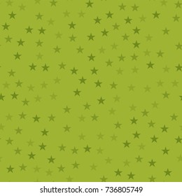 Olive stars seamless pattern on green splendid background.