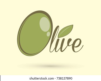 Olive text design graphic vector