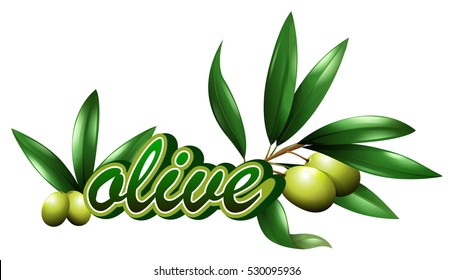 Olive text and leaves
