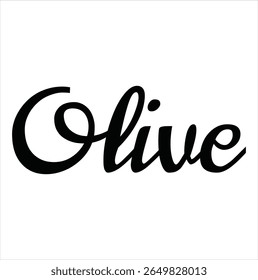 olive text for T-shirt print and other use on white background.