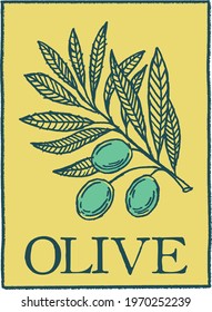 Olive themed vector print design.