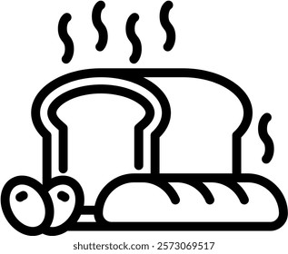 Olive Toast Icon Line Vector Illustration