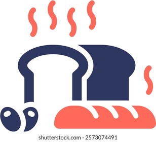 Olive Toast Icon Mixed Vector Illustration