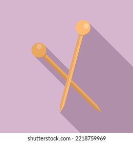 Olive toothpick icon flat vector. Tooth stick. Wood pick