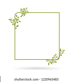 Olive tree border. Vector element. EPS10.