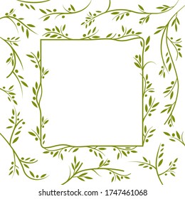 Olive tree border. Vector element. Ready for your design.EPS10.	