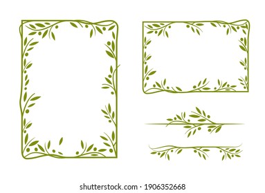 Olive tree border. Vector element. EPS10.	