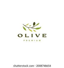 olive tree branch logo vector icon illustration