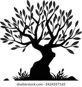 Olive tree concept silhouette illustration