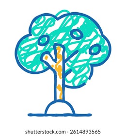 olive tree doodle icon sketch vector. olive tree sign. isolated symbol illustration