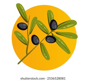 Olive tree food agriculture concept. Vector flat graphic design illustration