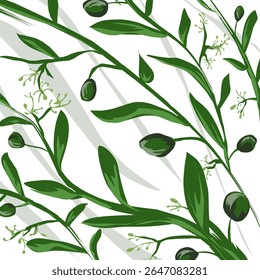 Oliveira com folhas verdes frescas