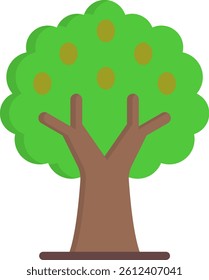 Olive Tree Icon Flat Vector Illustration
