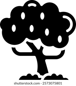 Olive Tree Icon Glyph Vector Illustration