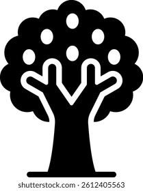 Olive Tree Icon Glyph Vector Illustration