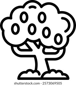 Olive Tree Icon Line Vector Illustration