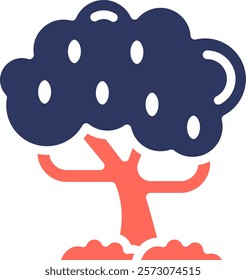 Olive Tree Icon Mixed Vector Illustration