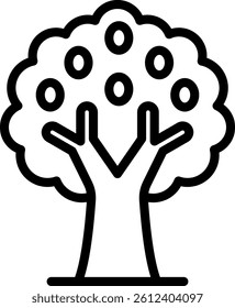 Olive Tree Icon Outline Vector Illustration