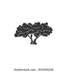 Olive Tree Icon Silhouette Illustration. Mediterranean Oil Vector Graphic Pictogram Symbol Clip Art. Doodle Sketch Black Sign.