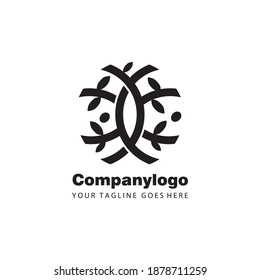 Ilustración de árbol de olivo para diseño de logotipo sencillo