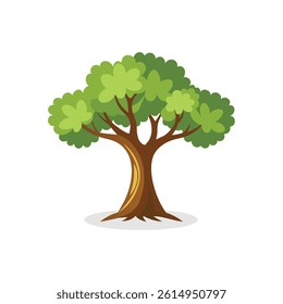 
Olive tree isolated flat vector illustration on white background