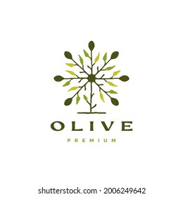 Olive Tree Leaf Logo Vector Icon Illustration