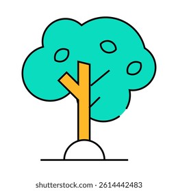 olive tree line icon vector. olive tree sign. isolated symbol illustration