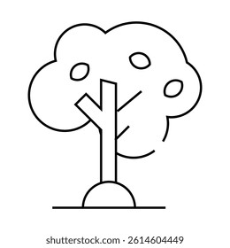 olive tree line icon vector. olive tree sign. isolated contour symbol black illustration