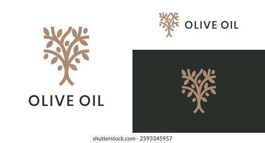 Olive tree logo design, olive oil icon