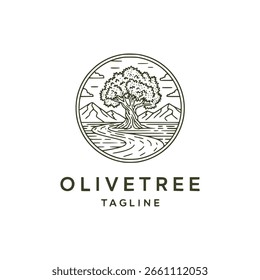 Plantilla de Vector de diseño de icono de logotipo de olivo