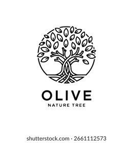 Olive tree logo icon design vector template