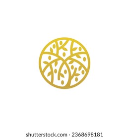 olive tree logo icon silhouette abstract