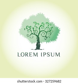 Olive tree logo (sign, symbol. icon, image)