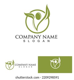 Olive tree logo vector illustration design template