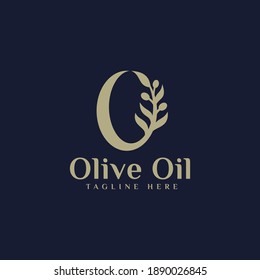 Olive tree luxury logo design template