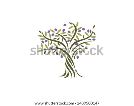 Olive tree. olive oil logo symbol. Symbol of culture and Mediterranean food