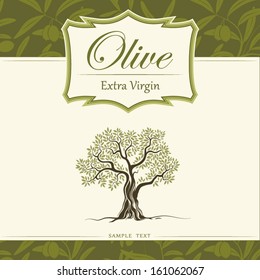 Olive tree. Olive oil. Vector  olive tree. For labels, pack.