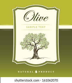 Olive tree. Olive oil. Vector  olive tree. For labels, pack.