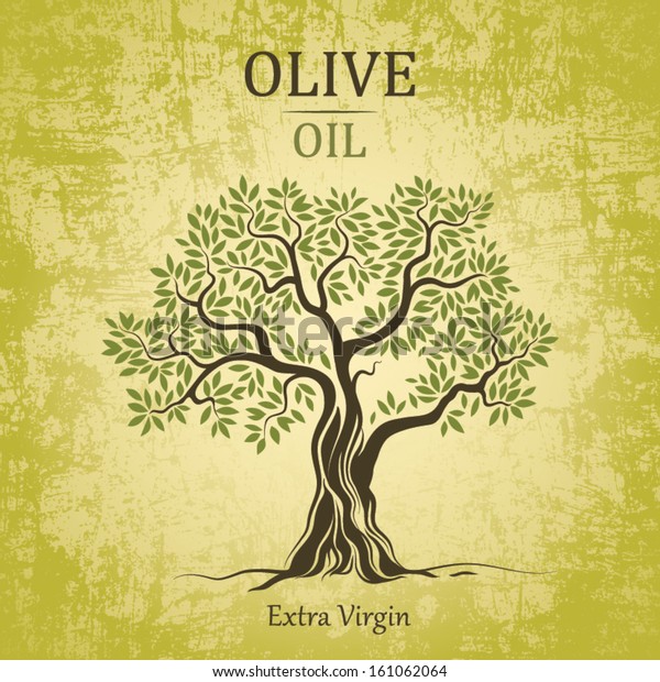 Olive tree on vintage paper. Olive oil. Vector 
olive tree. For labels,
pack.