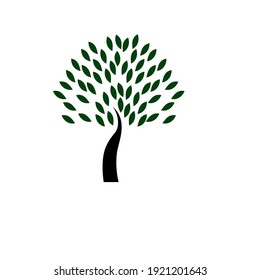 Icono de silueta de árbol de oliva aislado en fondo blanco. ilustración vectorial.