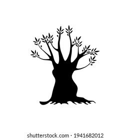 Olive tree silhouette icon isolated on white background. Web info graphic modern vector sign. Premium quality illustration logo design concept pictogram.