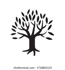 Olive tree silhouette icon vector isolated on white background. eps10