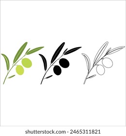 Olive tree silhouette vector art illustration