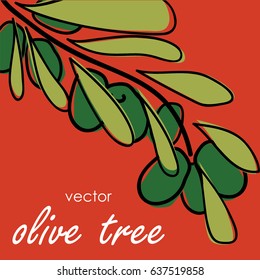 olive tree vector background