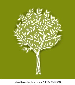 Olive tree. Vector illustration. It can be use for packaging, label, icon and etc. EPS10.