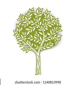 Olive tree. Vector illustration. It can be use for packaging, label, icon and etc. EPS10.