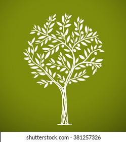 Olive tree. Vector illustration. It can be use for packaging, label, icon and etc.